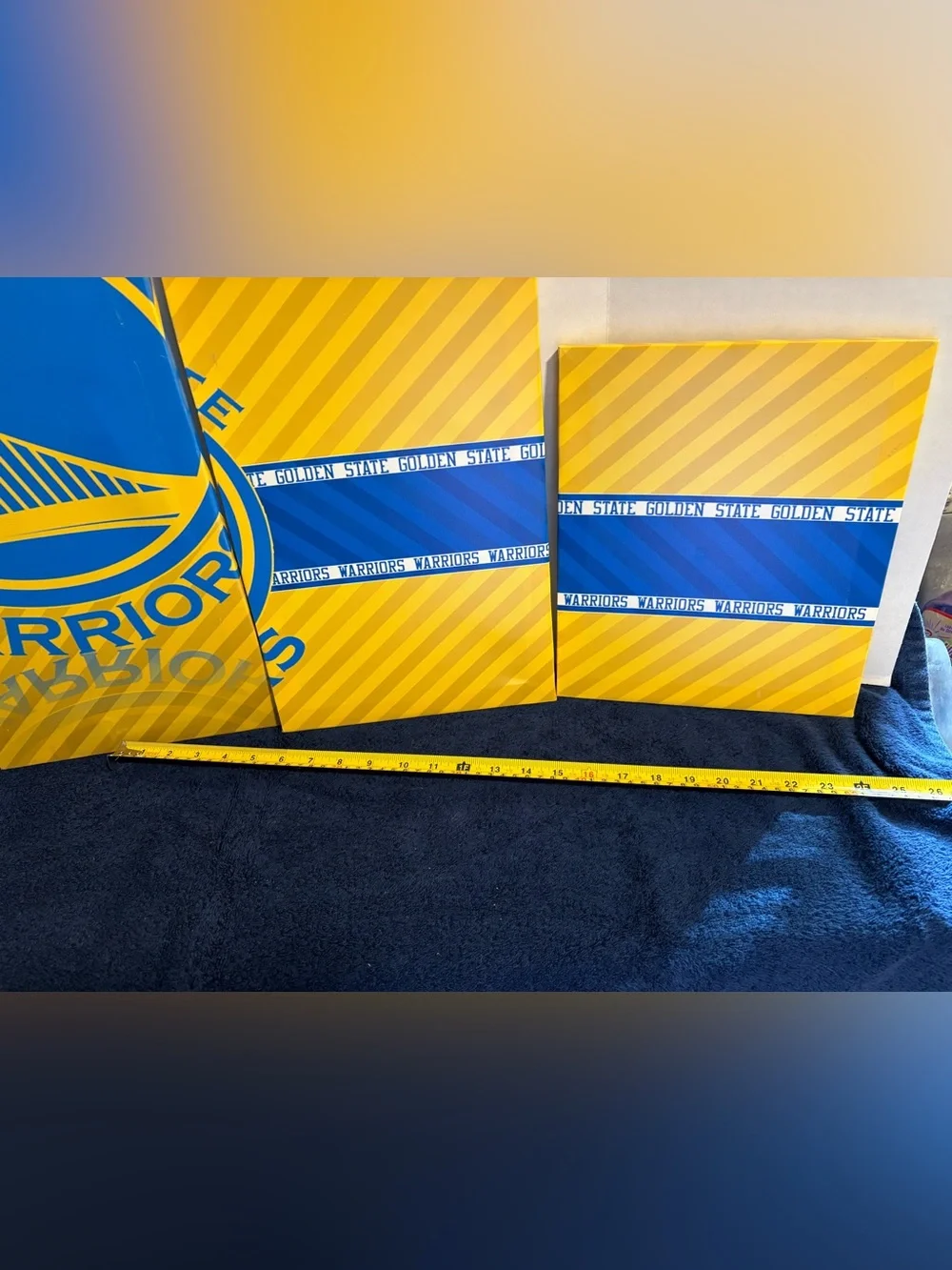 Golden State Warriors 5-Piece Multi-Panel Canvas Wall Art Set 24X48” Sport Decor